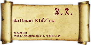 Waltman Klára névjegykártya