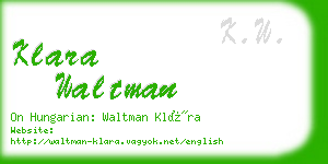 klara waltman business card